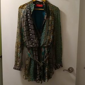 Chiffon half shirt dress